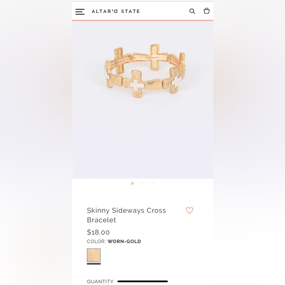 Gold and White Cross Ring
